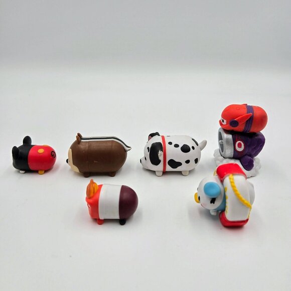 Disney Tsum Tsum Baymax Donald Duck Dalmatian Anger Chip Micky Mouse PVC Toy Lot - Picture 4 of 9